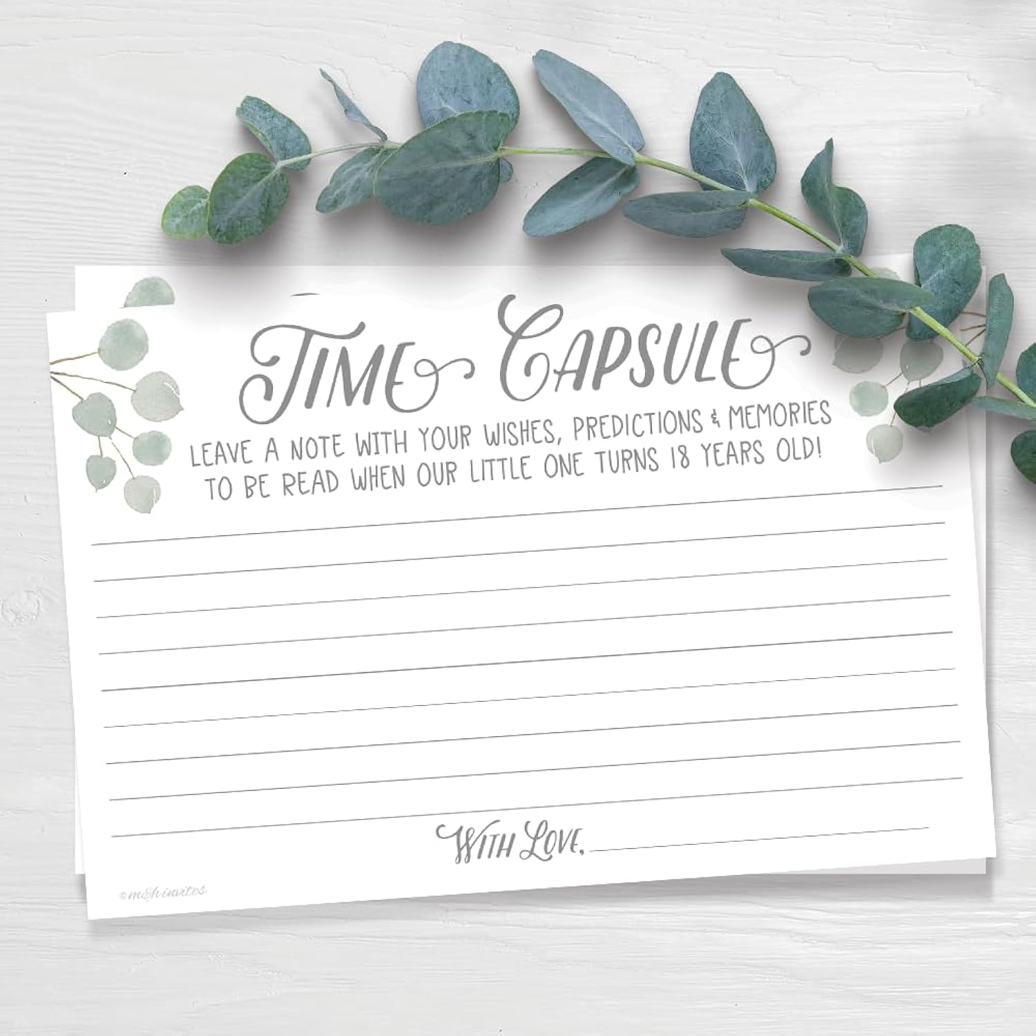 Time Capsule Message Cards (50 Count) - Baby Shower Or 1St Birthday Game Activity