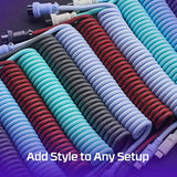 HyperX Coiled Cable - Durable Coiled Cable, Stylish Design, 5-Pin Aviator Connector, USB-C to USB-A - Grey