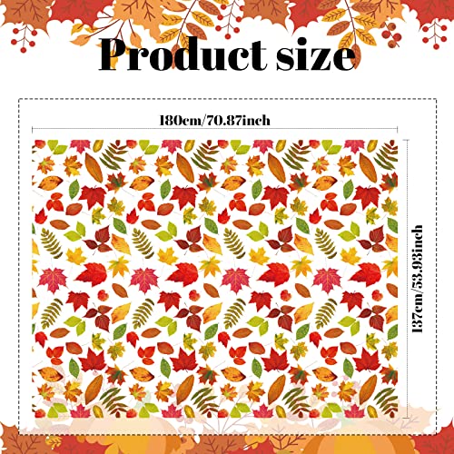 3 Pcs Fall Plastic Tablecloth Rectangle Autumn Leaves 54 X 72