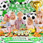 177 Pcs Soccer Birthday Party Decorations, Soccer Birthday Party Supplies, Soccer Party Decoration For Boy Girl Adult, Sport Football Soccer Theme Decor Include Balloon Tableware, Serve 10 Guest