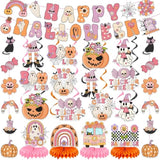Retro Halloween Party Decorations with Happy Halloween Banner, Swirls & Pumpkin