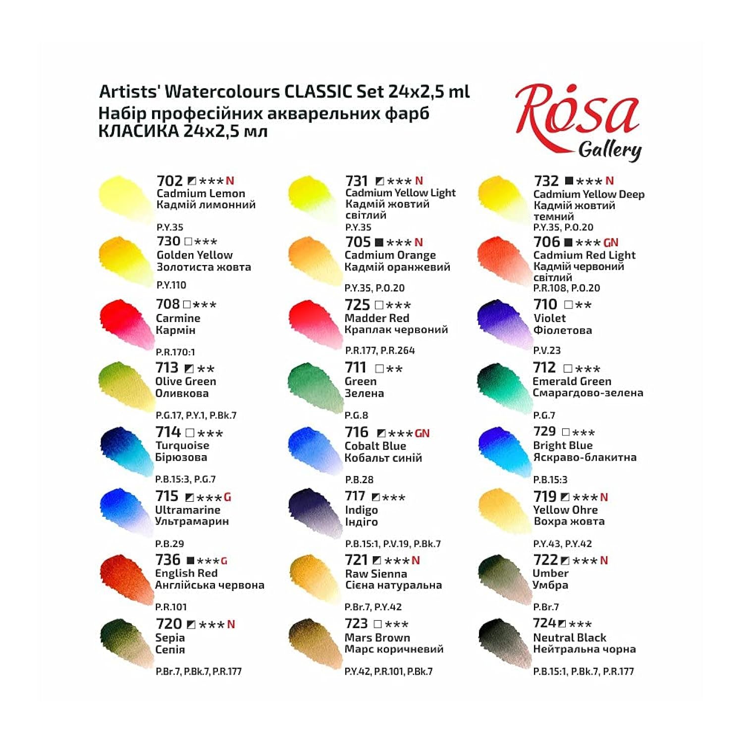 Watercolor Paint Set 24 Full Pans, Plastic Case, Extra Fine Professional Watercolours