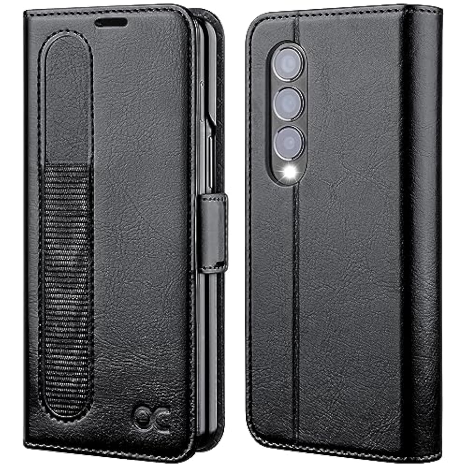 Compatible With Samsung Galaxy Z Fold 4 5G Wallet Case With S Pen Holder, Pu Leather Flip Folio Case With Card Slots Rfid Blocking Kickstand Phone Cover For Z Fold4 5G (2022) - Black