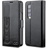 Compatible With Samsung Galaxy Z Fold 4 5G Wallet Case With S Pen Holder, Pu Leather Flip Folio Case With Card Slots Rfid Blocking Kickstand Phone Cover For Z Fold4 5G (2022) - Black