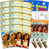 Publishing Set Of 15 Kids Play Packs Bundle ~ Fun Party Favors Coloring Book Crayons, Stickers, Door Hanger, Loot Bags (Moana)