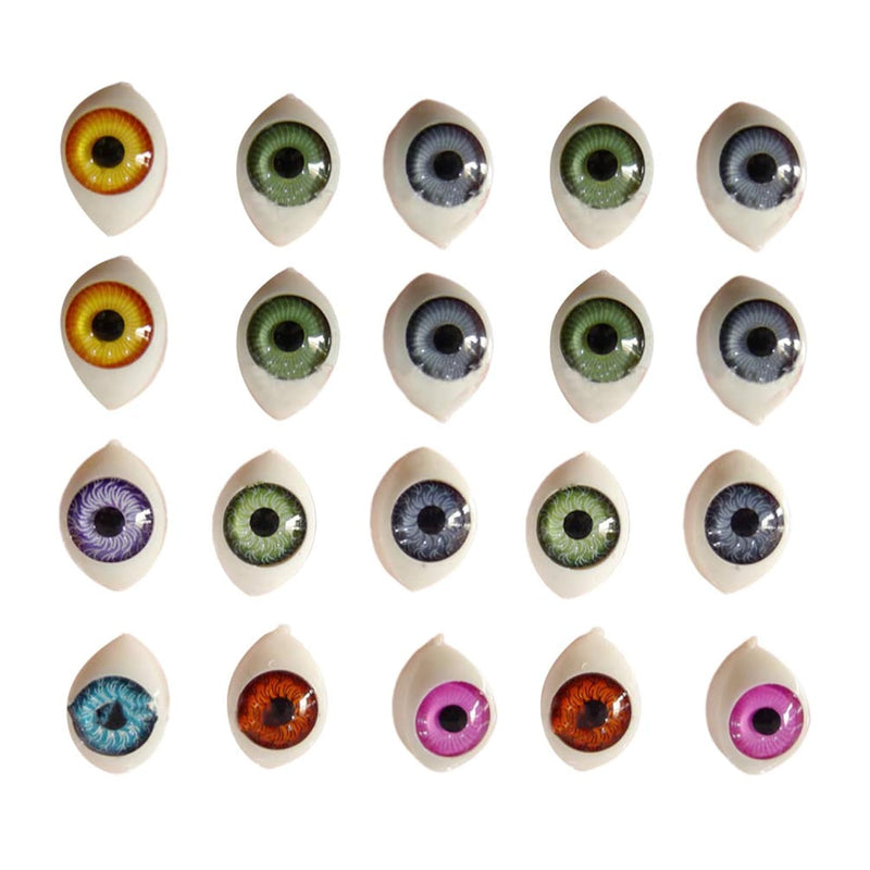 100Pcs Doll Eyeball Plastic Scary Eyes Oval Flat Eyeball For Diy Animal Stuffe