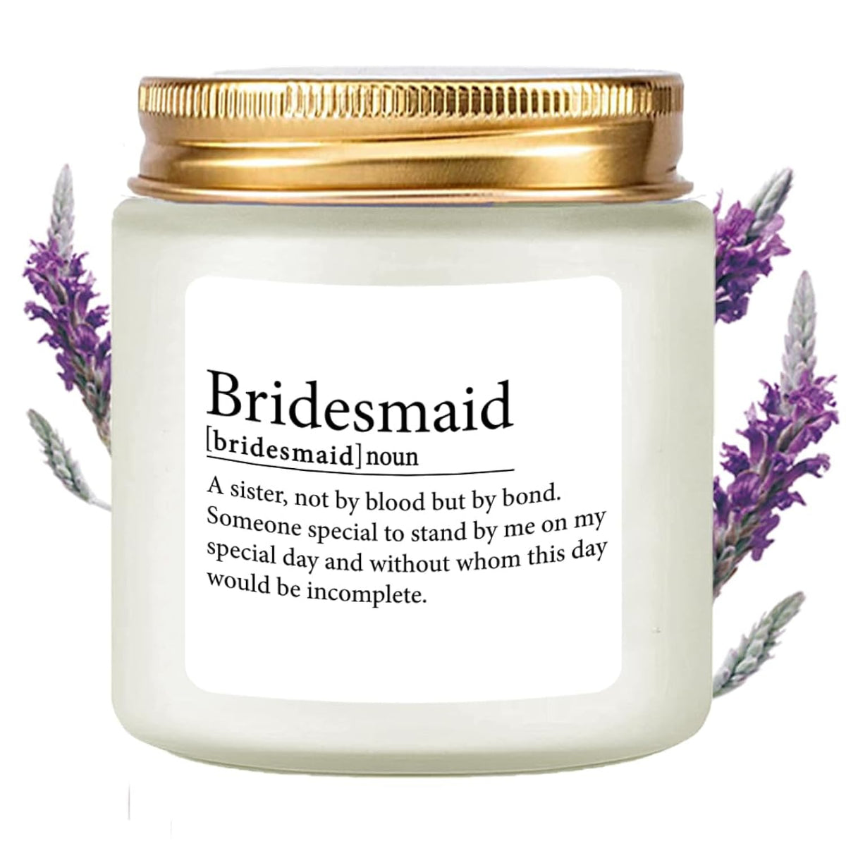 Bridesmaid Gifts Scented Candle Lavender - Matron Of Honor Gifts For Bridesmaids Matron Of Honor Proposal Gift Maid Of Honour Proposal Gift Soy Candle 4Oz