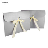10Pcs Paper Gift Card Envelopes Bags With Ribbon Bowknot Holiday Envelope Greeting Cards Packaging Bag Underwear Silk Scarf Party Gift Wrapping Bag Wedding Presents Box, Medium