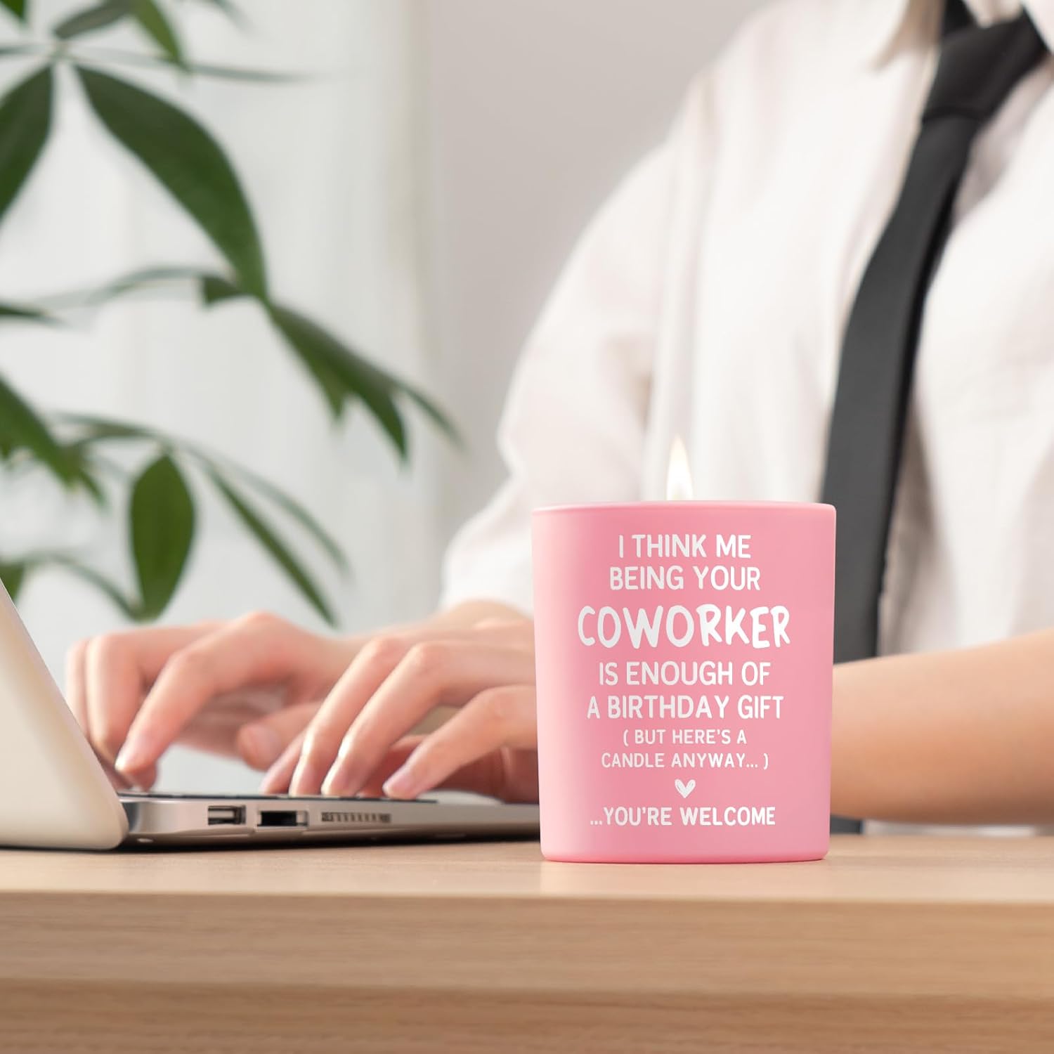 Coworker Birthday Gifts For Women, Funny Coworkers Candle 10Oz, Best Birthday Gift For Coworker Female, Work Besties, Pink Handmade Soy Wax Scented Candles