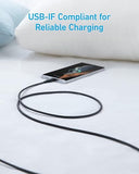 2 Pack USB A to USB C Cable 6FT Fast Charging Charger Cord for iPhone 17 Samsung Galaxy LG Black