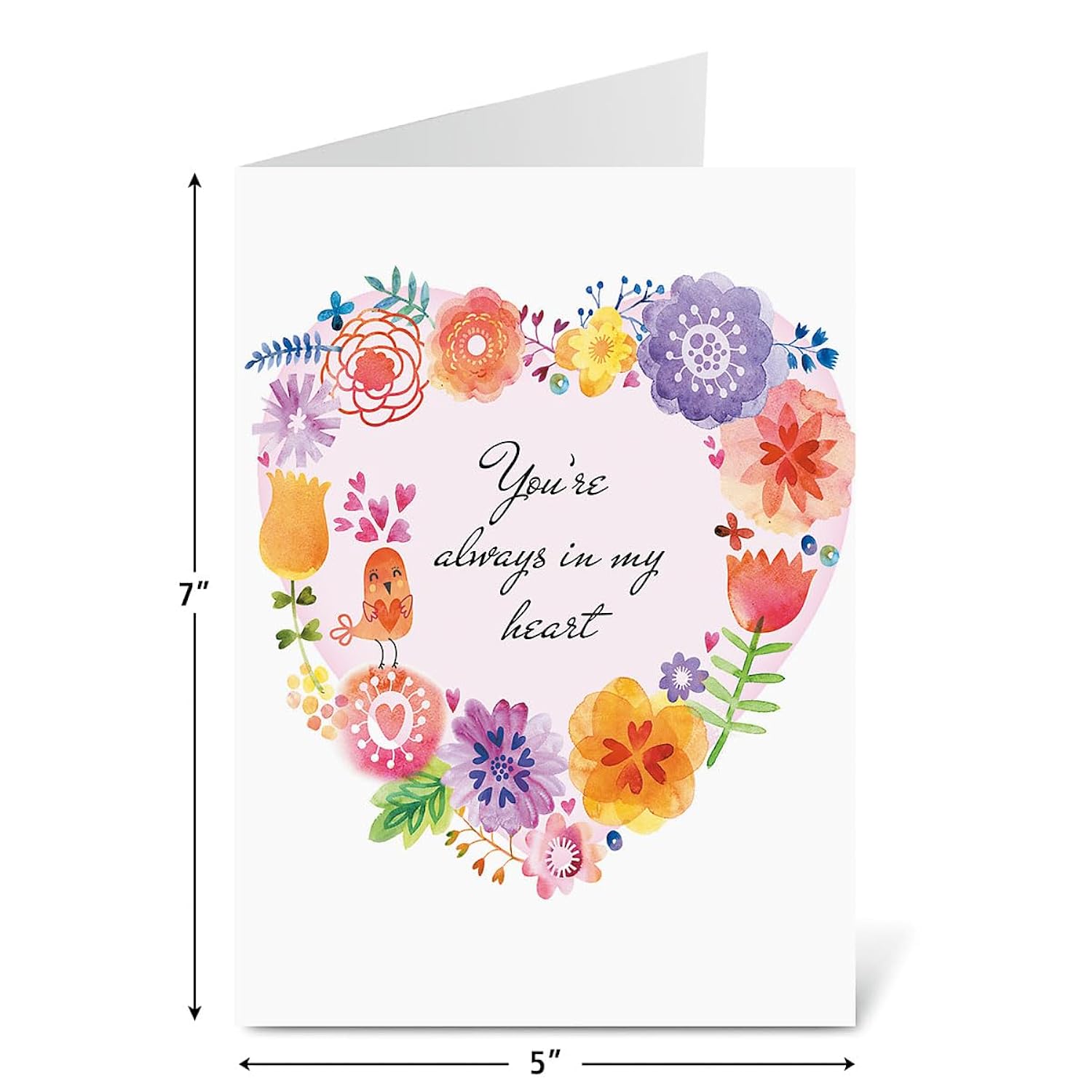 Current Paintbox Valentine Greeting Card - 8 Card Pack With White Envelopes, 4 Valentine Designs, Large 5" x 7" Cards with Sentiments