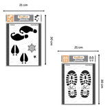 Reusable Santa Foot Stencil A4 Size 2Pcs – Elf Christmas Decoration, Santa Footsteps, Santa Claus Boot Stencil For Holiday Festive Home Décor