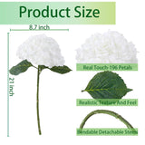 3 Pcs White Hydrangea Artificial Flowers, 21" Real Touch Fake Flowers With Long Stems, Faux Hydrangeas For Wedding Bouquets, Bridal Shower, Table Centerpieces