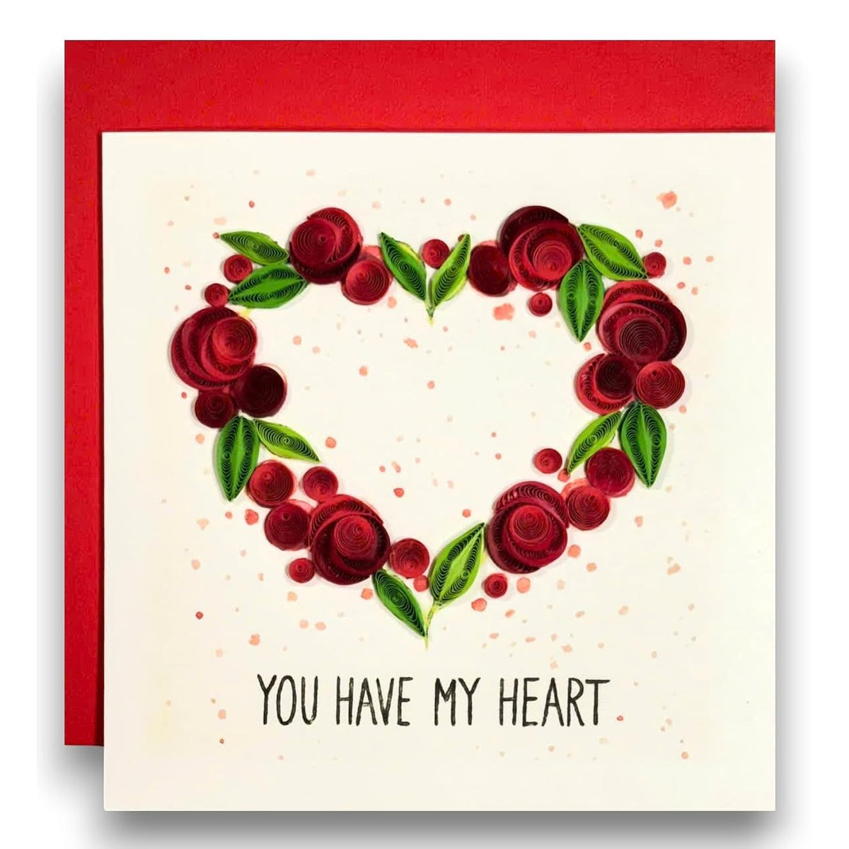 Handmade Love Greeting Card Heart Shaped Rose Quilling Design – Romantic Gift For Her Anniversary Birthday Valentine’S Day Special Occasion Keepsake