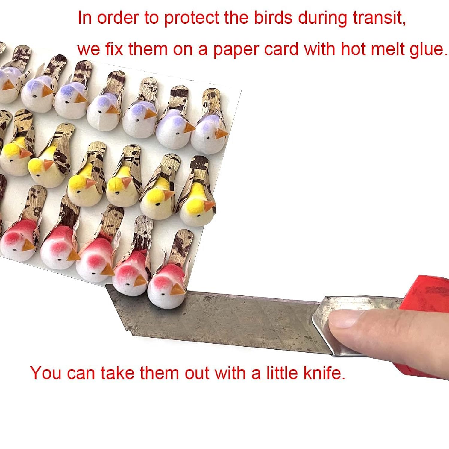 48Pcs Artificial Mini Birds Handmade Flower Floral Craft Home Garden Photograph Party Wedding Diy Miniature Ornament Decor Gift