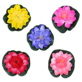 Artificial Floating Water Lily Lotus Flower Pond Decor 3.94 Inch Simulated Lotus For Garden Home Patio Water Feature Decoration
