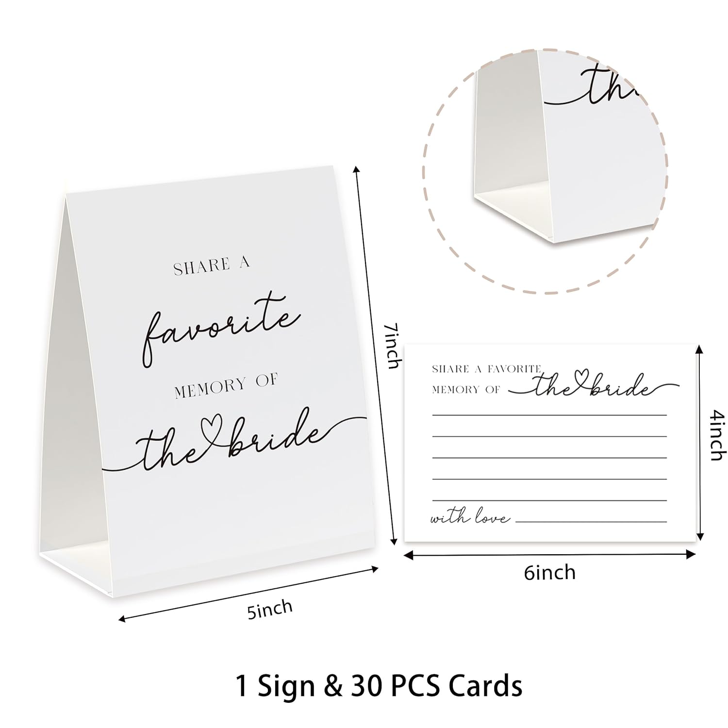 Bridal Shower Share A Memory Sign And Card, Bridal Shower Sign, Hen Party Cards, Wedding Shower Game, Minimalist Share A Memory Cards For Bridal Shower-Sam06