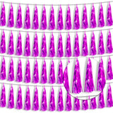 4P Hot Pink Foil Fringe Tassel Banner Garland Metallic Tinsel Streamers Wall Hanging Curtain Backdrop Banners For Parade Floats, 2024 Graduation Decorations, Wedding Party Decoration