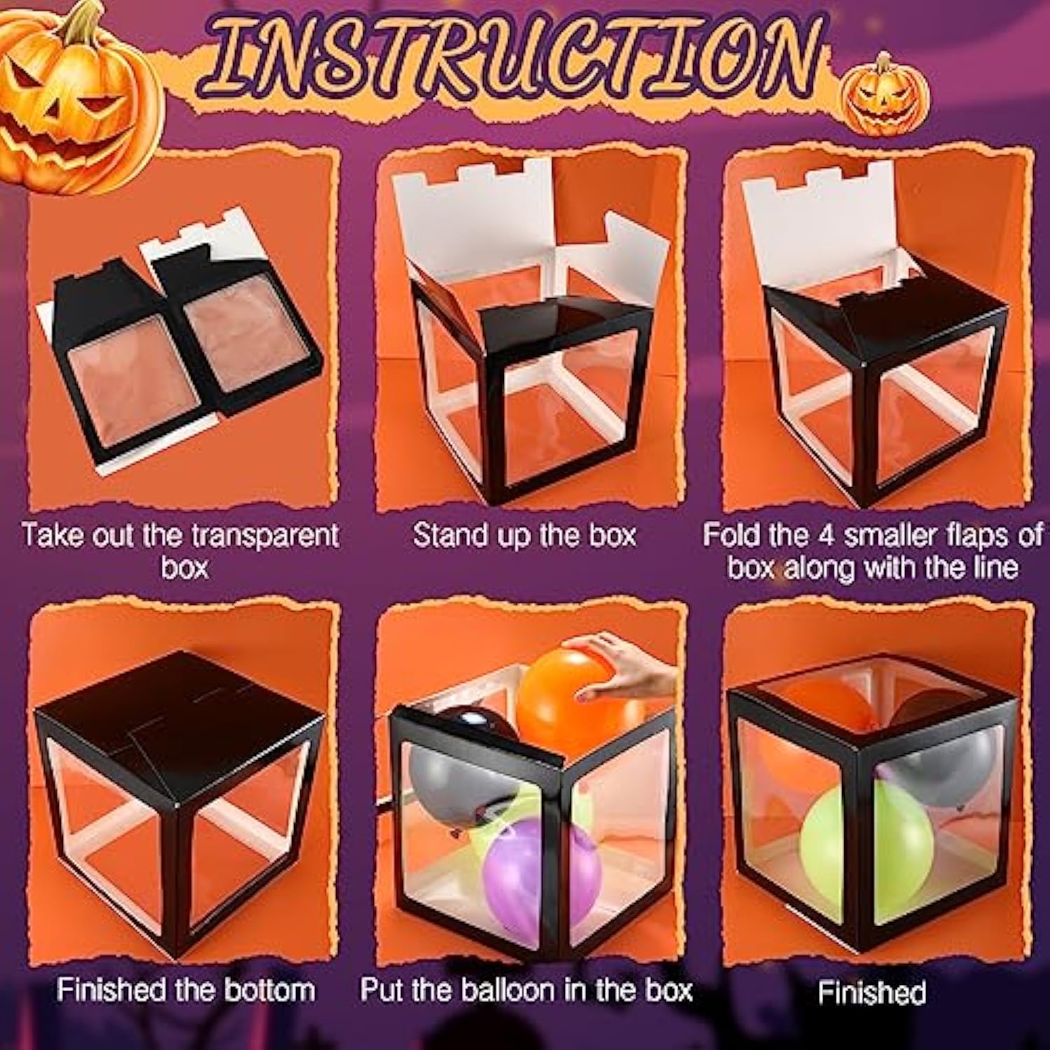 44-Pcs Halloween Baby Shower Decor with Baby Boxes & Balloons (Black)