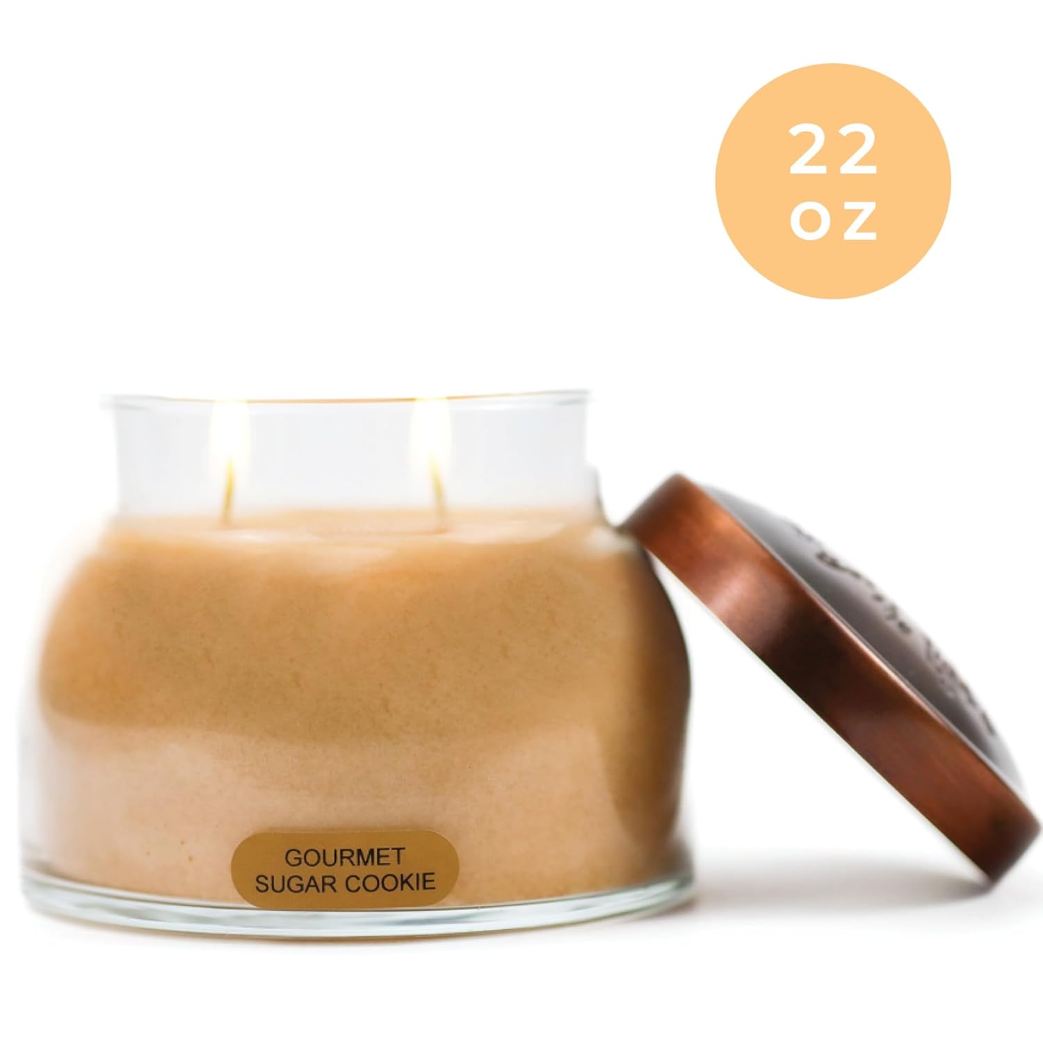 A Cheerful Giver - Gourmet Sugar Cookie Mama Scented Glass Jar Candle (22oz) with Lid & True to Life Fragrance Made in USA