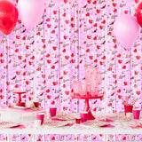2 Pack 3.2Ft X 6.6Ft Valentine'S Day Love Metallic Foil Fringe Curtain