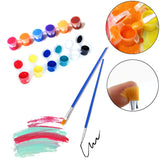 20 Pack 140 Pcs Mini Acrylic Paint Set,12 Colors Acrylic Paint Strips With 20 Pcs Brushes Craft Paint Paint Set Container Strips Storage For Painting Artistic Crafts