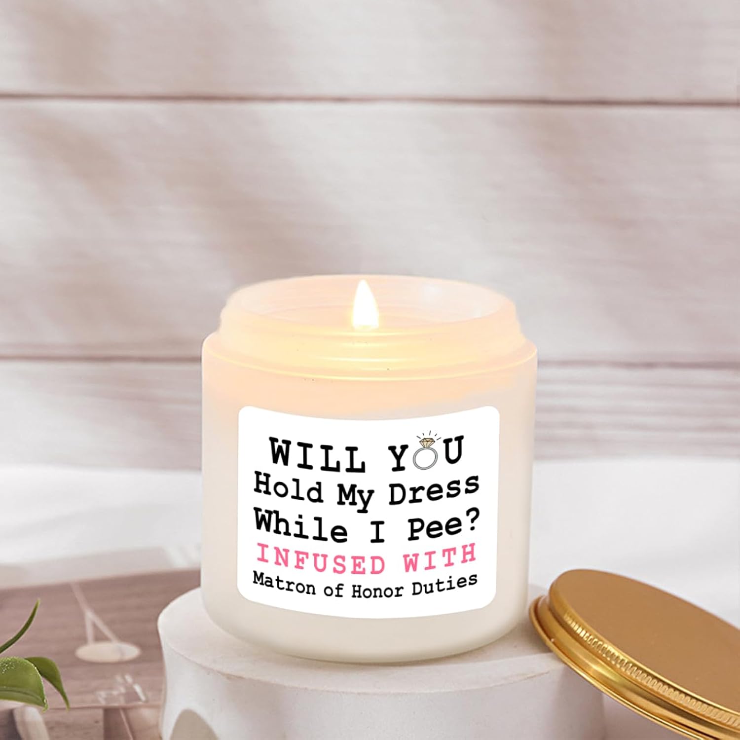 Scented Candle Matron Of Honor Proposal Gifts - Lavender Soy Wax Candle - Bridesmaid Proposal Gifts - Will You Be My Matron Of Honor Gift For Friends Girls Women 4Oz