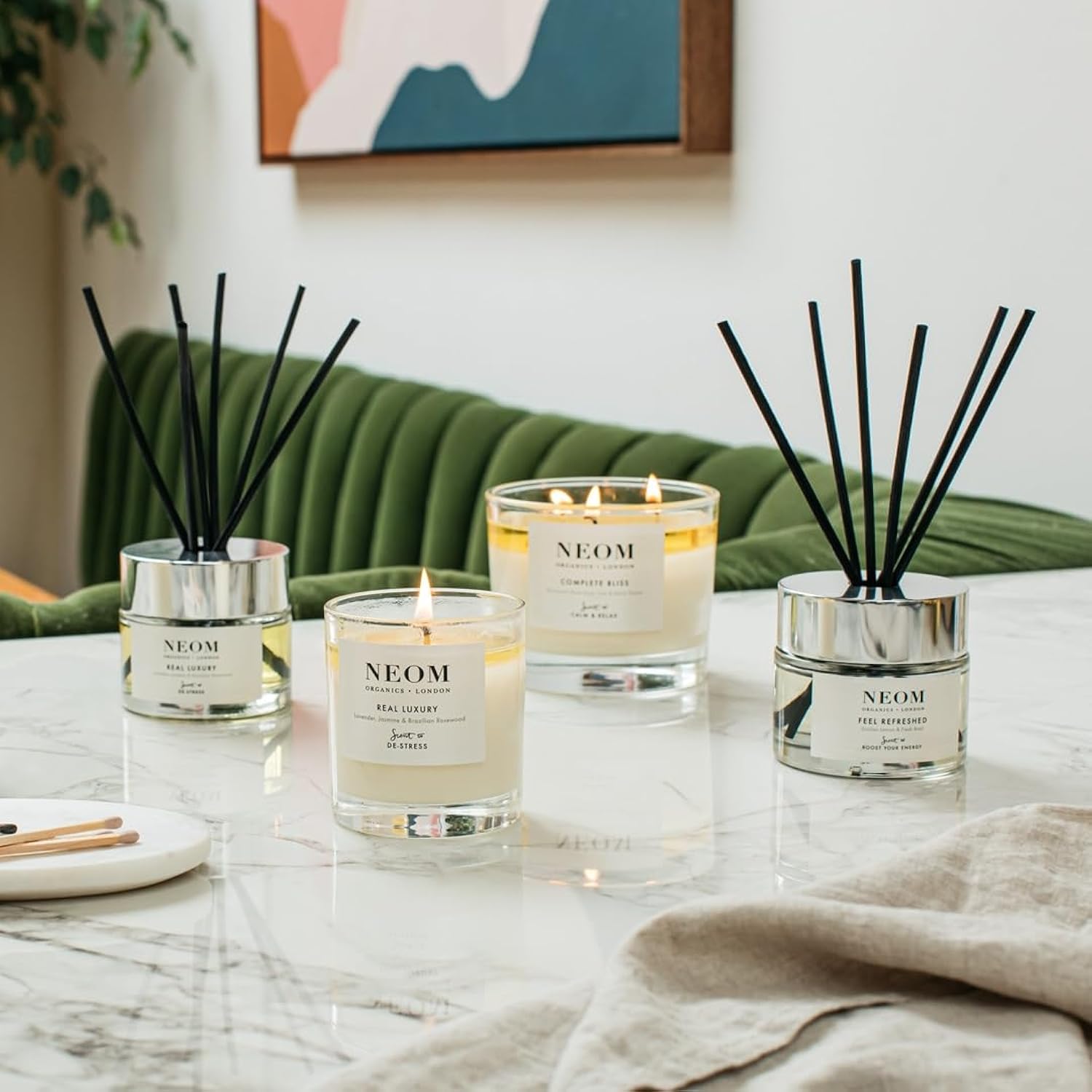 - Candle, 3 Wick | Lavender, Jasmine & Sandalwood | Scented Candles For Home | Luxury Aromatherapy Candles | Essential Oil Candles | Tranquil & Relax | Signature De-Stress Scent