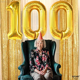 , Large Gold 100 Balloon Number - 40 Inch | Mylar Foil Balloon For 100Th Birthday Decorations | 100Th Gold Balloons For Anniversary Decorations | Golden Birthday Party Decorations