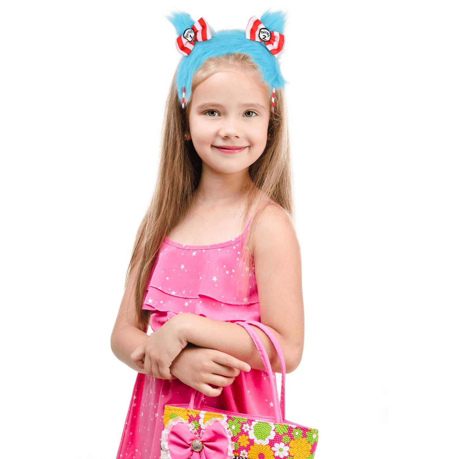 Blue Pom Pom Fuzzy Headband-Blue Halloween Christmas Festival Theme Party Cartoon Cosplay Costume Headbands