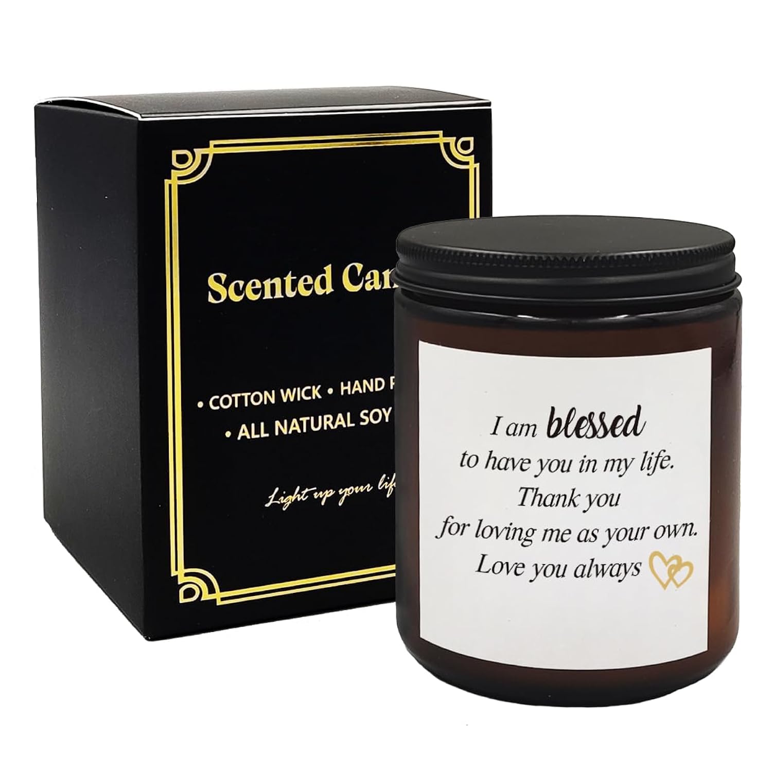Bonus Mom Gifts, Stepmom Gifts, Mother In Law Gifts, Bonus Mom Stepmom Mother In Law Gifts From Daughter Son, Thank You For Loving Me As Your Own Scented Candles