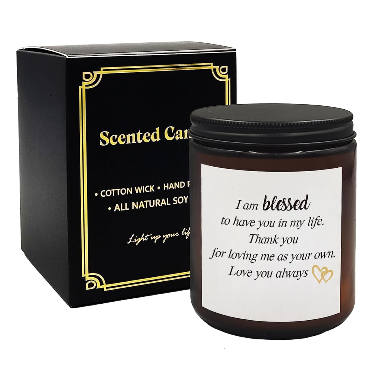 Bonus Mom Gifts, Stepmom Gifts, Mother In Law Gifts, Bonus Mom Stepmom Mother In Law Gifts From Daughter Son, Thank You For Loving Me As Your Own Scented Candles