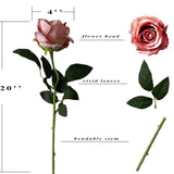 12 Pcs Artificial Silk Flowers Faux Roses With Long Stems Blossom Artificial Rose Flowers For Bridal Wedding Floral Bouquets Home Office Decor