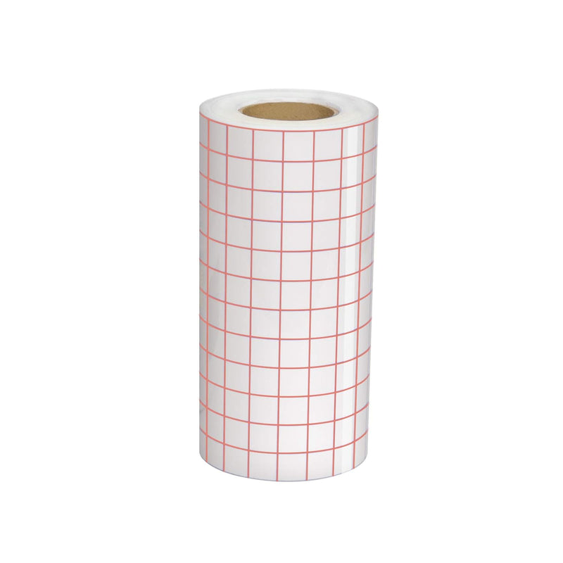 Clear Vinyl Transfer Paper Tape Roll 6" X 50 Feet Clear W/Red Alignment Grid -