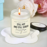 Sobriety Gifts For Women Men, Proud Of You Gifts For Her, Him, 1 Year 2 Year Sober Gift For Friend, Bestie, Sobriety Celebration Recovery Anniversary Candles Gift, Lavender Scented Candle