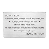 To My Son Gifts From Mom, Birthday Gifts For Son From Mom, Christmas Gift For Boys, Engraved Wallet Card