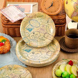 50 Pcs Travel Paper Plates Disposable Around The World Tableware 9'' And 7'' Airplane Adventure Dinner Dessert Plates Voyage Travel Themed Retirement Birthday Party Decoration Supplies