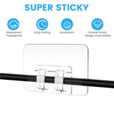 Hooks For Outdoor String Lights Clips,30Pcs Heavy Duty Adhesive Light Hooks For Hanging Christmas Light,Weather Resistant Outside Uv-Resistant Waterproof, No Tools, Clear,Outdoor Christmas Décor