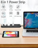 2 Pack Surge Protector Power Strip 10Ft Cord 5 Outlets USB C ETL