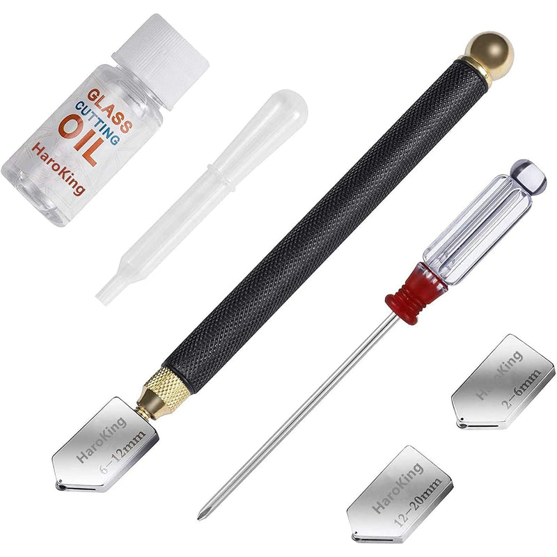 Glass Cutter Kit With Cutting Oil, 2Mm-20Mm Professional Cutting Head, Aotomat