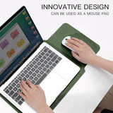 Premium Leather Laptop Sleeve Compatible With 13/14/15-Inch Macbook Pro/Air, Dell Xps, Hp Spectre - Ultra Slim Protective Case (Green, 14 Inch Laptop)
