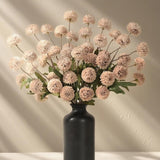 6Pcs Fake Flowers Faux Silk Pompon Mums, Bulk Fake Mini Chrysanthemums With Stems, Artificial Kiku Flowers For Vase Diy Centerpieces Bouquet Floral Arrangements Decorations, Beige