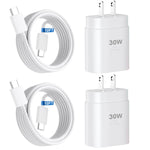 iPhone 15 Charger Fast 30W USB C Block & 10FT Cable for iPhone/iPad/Samsung