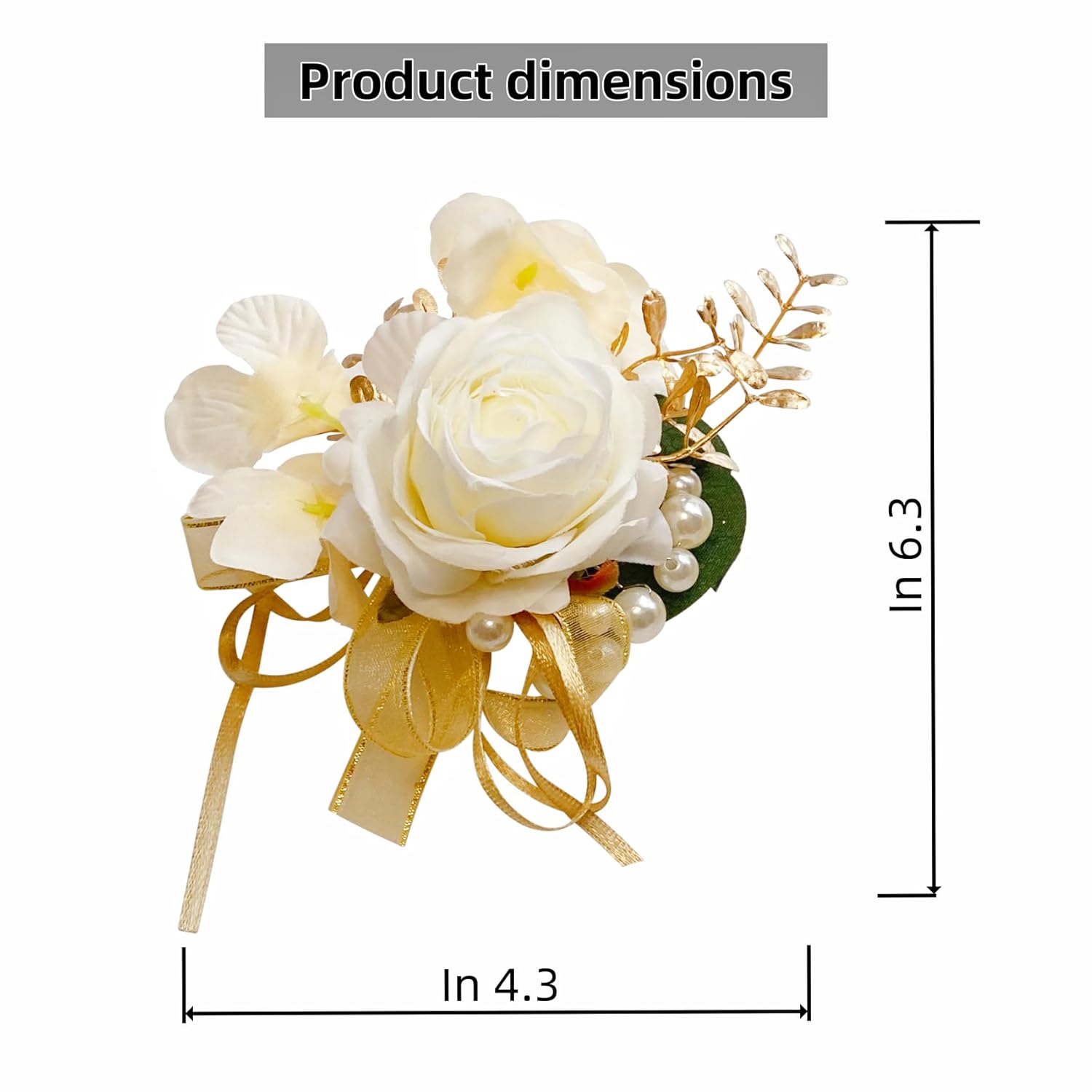 Champagne Rose Boutonniere For Men 8 Pcs-Groomsmen And Groom Boutonniere For Wedding, Prom And Anniversary,Formal Dinner Party & Ring Bearer Accessories(B)