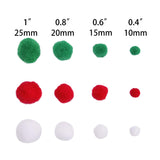 Christmas Pom Poms Pompoms For Art Crafts Gift Decorations, Red Green White, 400 Pieces