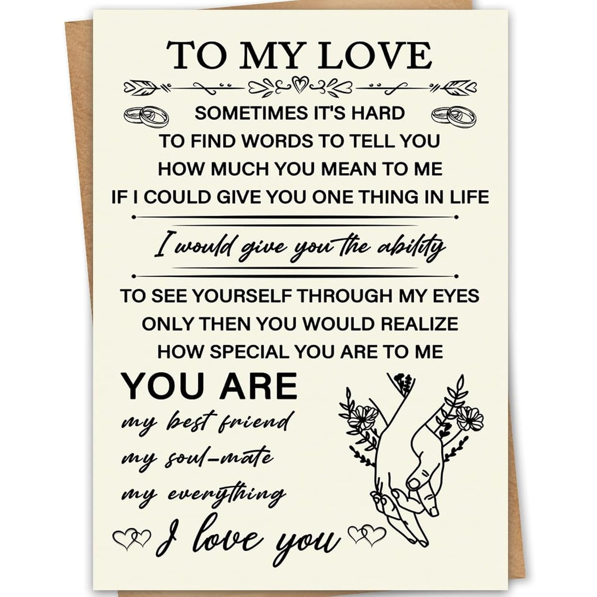 Romantic Valentines Day Card For Him Her - To My Love Valentines Day Gifts