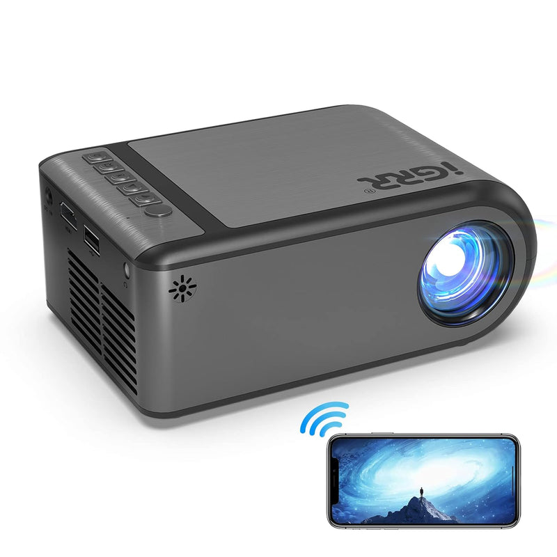 Mini 1080P Projector, WiFi, Portable, Home/Outdoor, iOS/Android, USB/HDMI