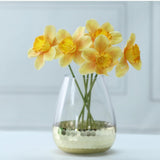 6Pcs Artificial Daffodil Flowers, Length Silk Narcissus Fake Flowers, Light Yellow Faux Daffodils Bouquet Floral Arrangement For Home Party Wedding Office Store Decor 15 Inch (Orange-Yellow)