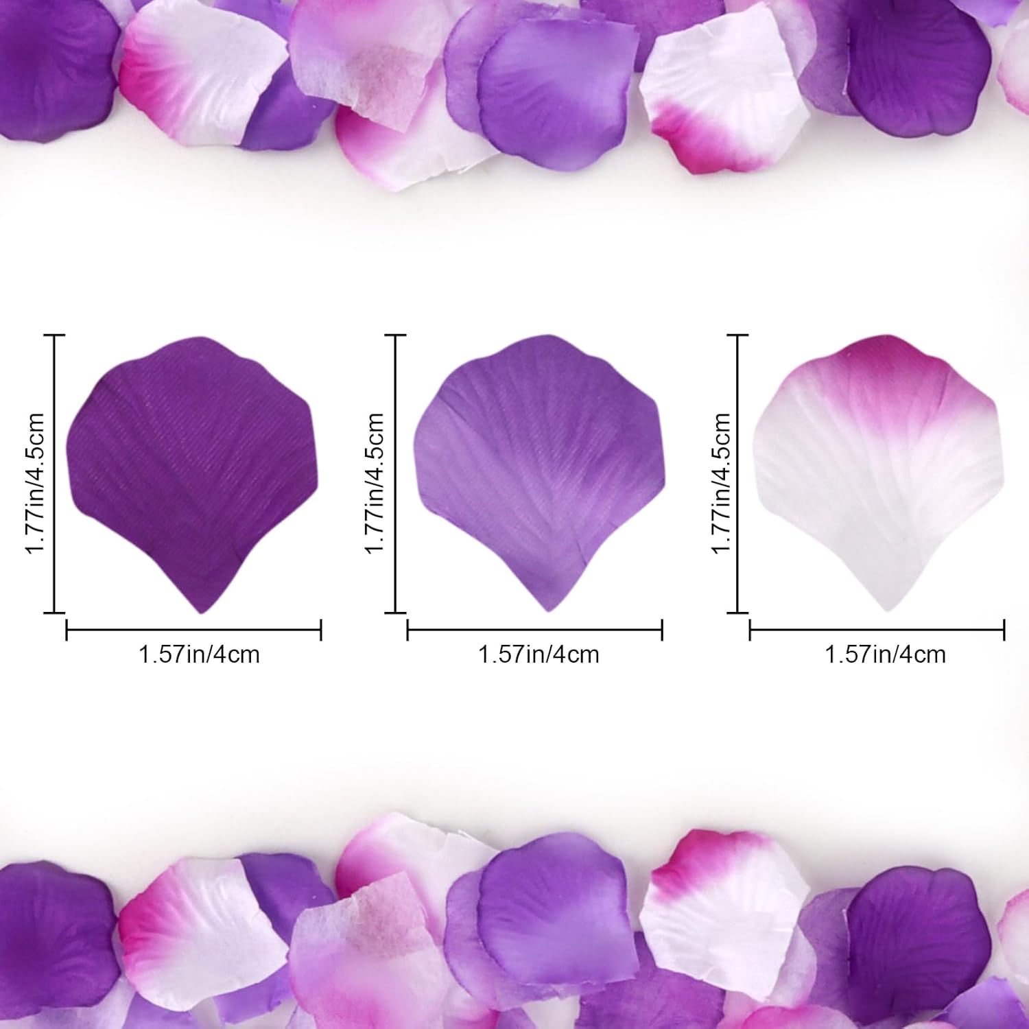 3000 Pcs Rose Petals, Rose Petals For Wedding, Artificial Flower Petals (Purple)