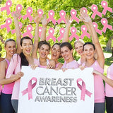 5 Pcs Breast Cancer Awareness Pink Ribbon Banner